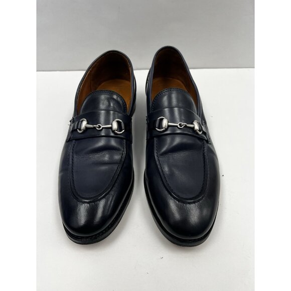 Allen Edmonds RANDOLPH Horse Bit Loafers Men’s 10 Shoes Leather Slip On Navy - Picture 11 of 13